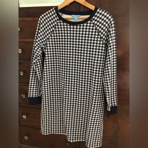 Draper James Navy Gingham Sweatshirt Dress